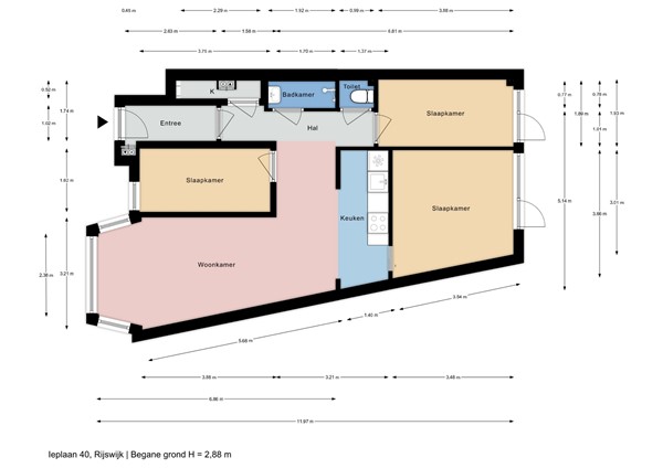 Floorplan - Ieplaan, 2282 EC Rijswijk